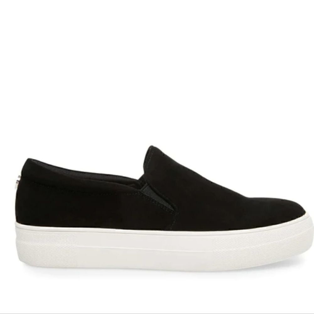 Steve Madden Gills Black Suede Platform Loafers 9